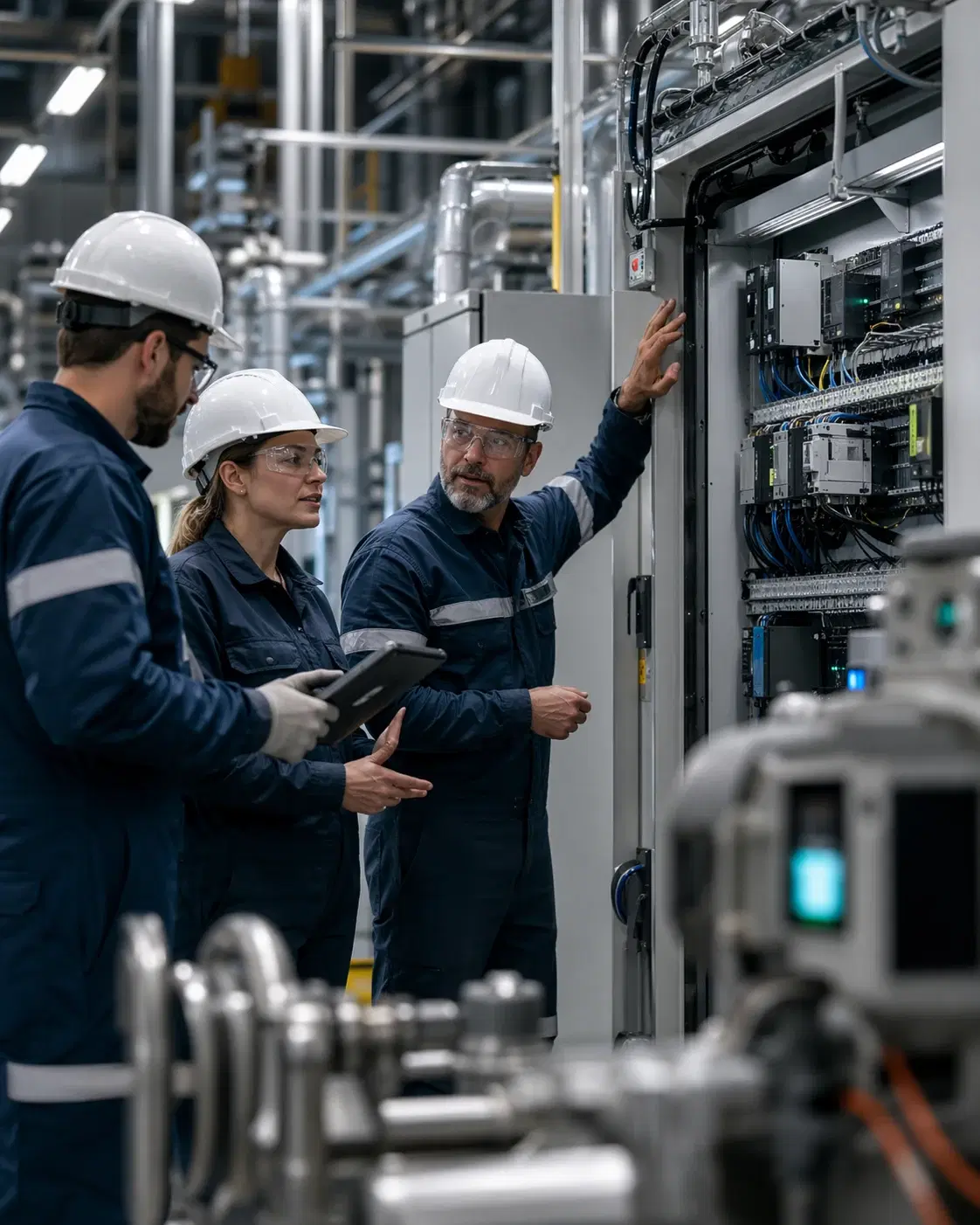 Equipo técnico desplegando una solución IoT industrial